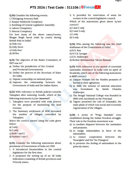 forum-ias-prelims-test-6-to-10-english-medium-2026