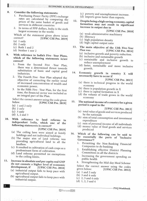 forum-ias-upsc-prelims-pyq-practices-book-economic-social--development-and-agriculture-2024-25