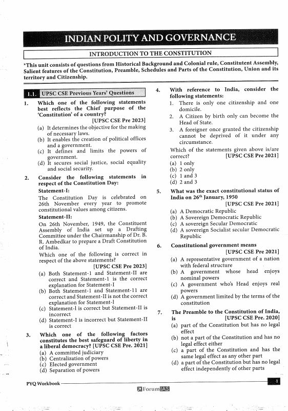 forum-ias-upsc-prelims-pyq-practices-book-indian-polity--governance-2024-25