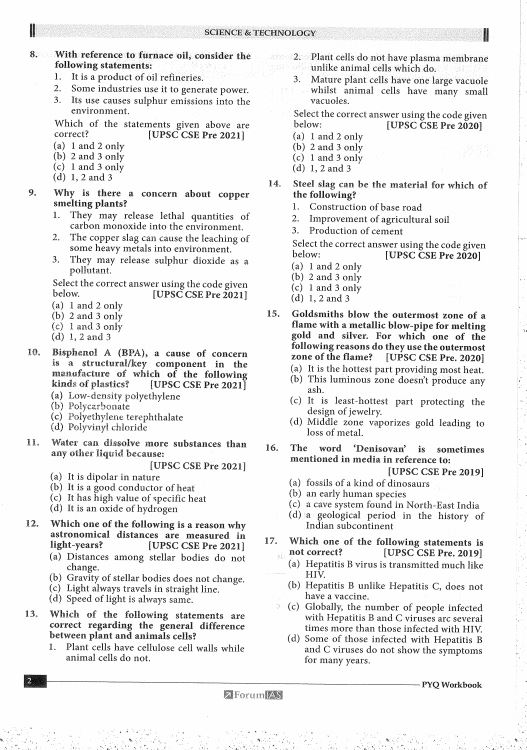 forum-ias-upsc-prelims-pyq-practices-book-science-technology-and-environment-