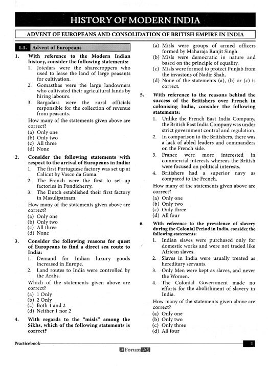 forum-ias-upsc-prelims-toolkit-practices-book-history-of-modern-india-2024-25