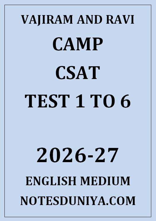 VAJIRAM AND RAVI CAMP CSAT TEST 1 TO 6 ENGLISH MEDIUM 2026