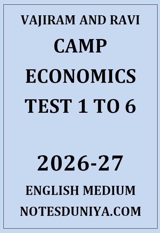 VAJIRAM AND RAVI ECONOMICS CAMP TEST 1 TO 6 ENGLISH MEDIUM 2026