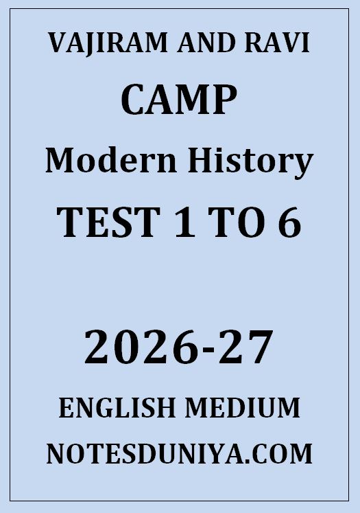 VAJIRAM AND RAVI MODERN HISTORY CAMP TEST 1 TO 6 ENGLISH MEDIUM 2026