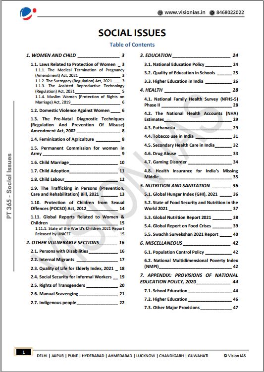 vision-ias-social-issues-pt-365-2022