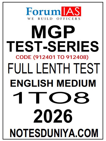 FORUM IAS MGP FULL LENGTH TEST 1 TO 8 ENGLISH MEDIUM 2026 