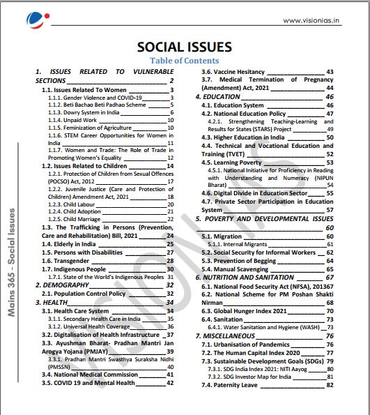 vision-ias-social-issues-mains-365-2021
