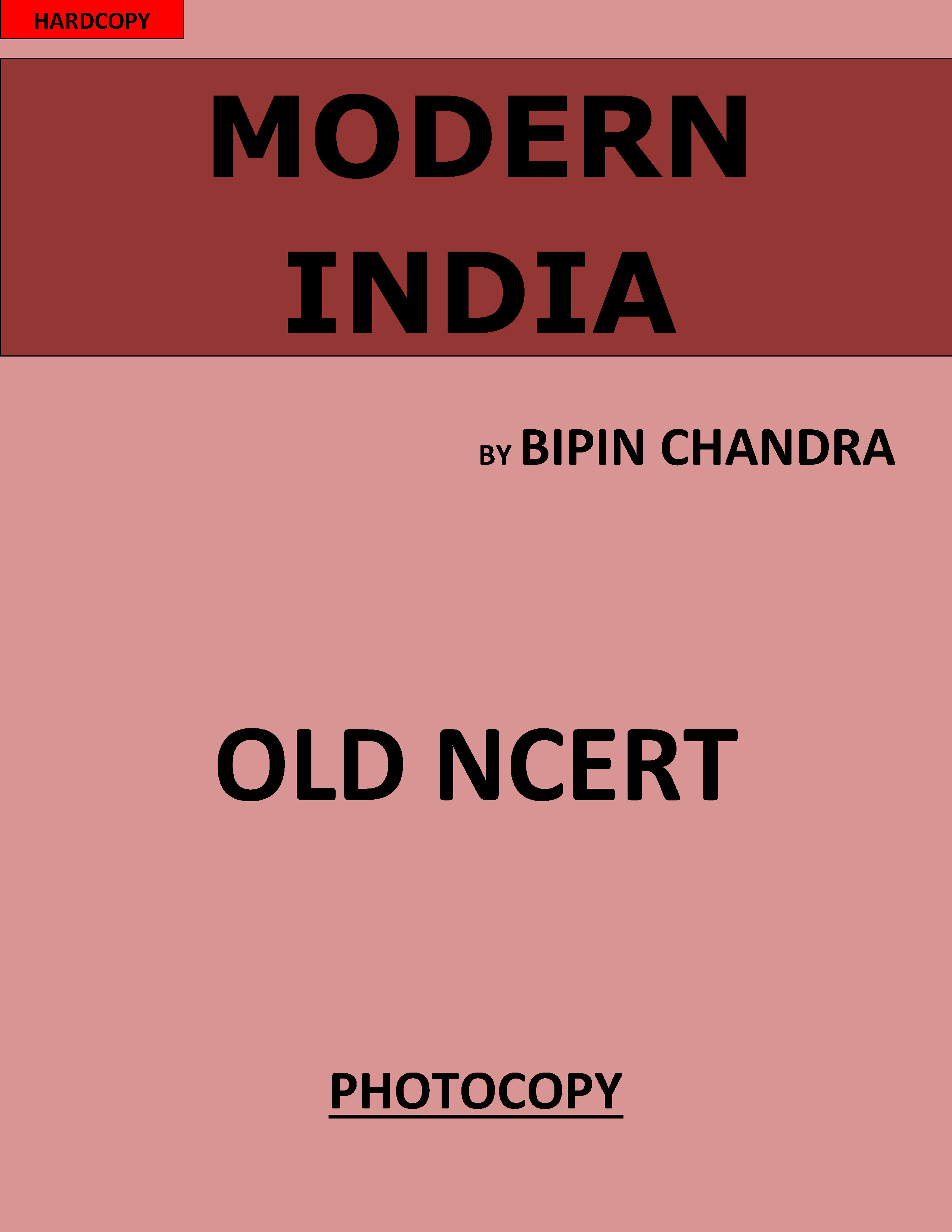 Modern India by Bipin Chandra Old NCERT