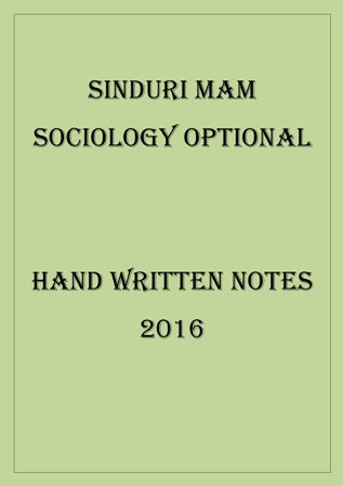 SINDURI MAM SOCIOLOGY OPTIONAL CLASS NOTES